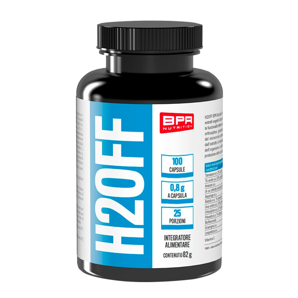 BPR Nutrition - H2OFF Drenante in capsule a base di estratti vegetali con funzione depurativa, drenante e antiossidante, favorisce il microcircolo e contrasta gli inestetismi della cellulite