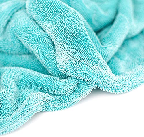 Image of Auto Hub Microfiber Cloth for Car Cleaning, 1200 GSM Twisted Loop, Double Sided, Super Absorbent Towel, Edgeless Design with Plush Pile, Thick & Lint Free, (60CMx40CM, 1 Pc, Blue Grey)