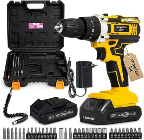 Furadeira e Parafusadeira de Impacto Sem Fio 21V com LED, 3 Funçõ...