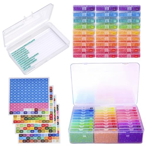 QTFOUND Diamond Art Storage 1pack 27pcs Diamond Painting Storage Trays Organizer 2-in-1 with Lids Diamond Painting Dotz Accessories Containers Case Box (Beads not Included)