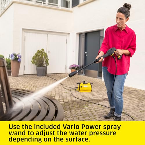 Image of Karcher Pressure Washer K 3 Horizontal FJ, Vario Power Spray Wand, Dirt Blaster, Foam Cannon -for Cars, Decks, Driveways, Siding, Patios, max. 2100 PSI 1.45 max. GPM