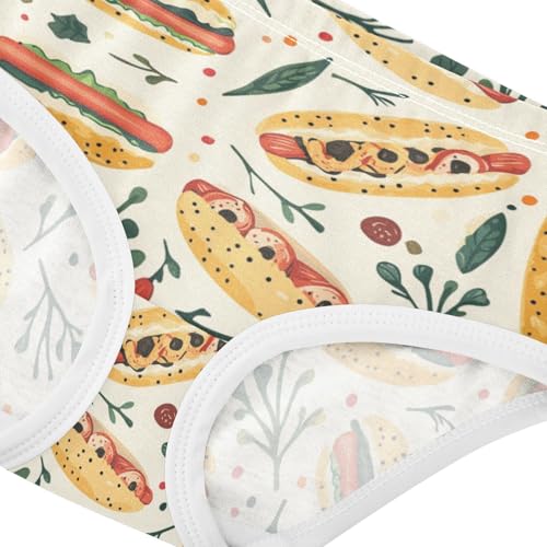 ZZKKO Gourmet Hot Dogs Girls Underwear Toddler Panties for Girls Comfort Brief Size 2-8T3