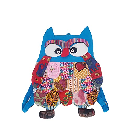 HUANGGUOSHU Mochila Boho de dibujos animados de animales para niños, Azul (Sky Blue) Cover
