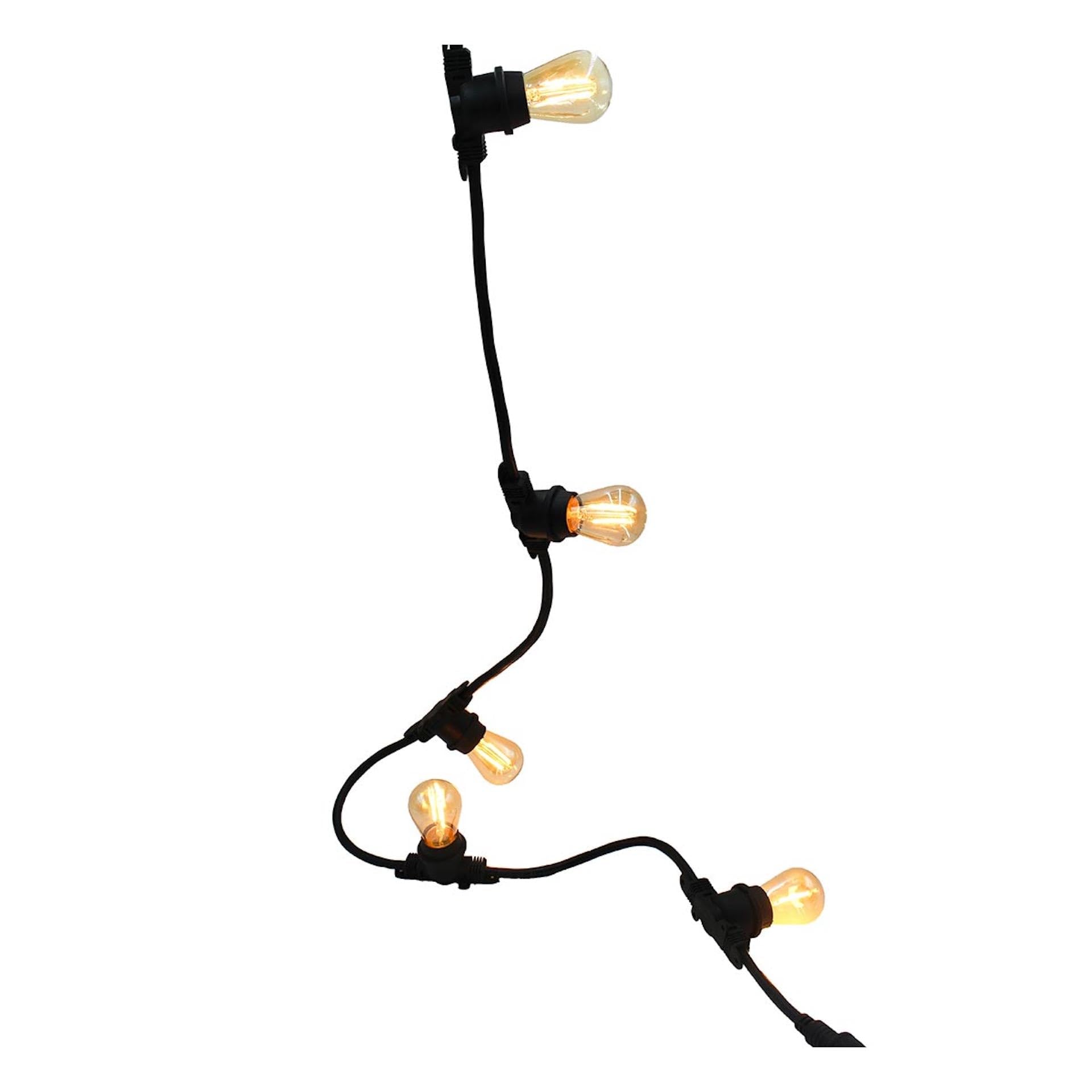 Guirnalda luminosa exterior conectable 20 bombillas de filamento vintage casquillo E27 LED blanco cálido LINK ME LIGHT 8m