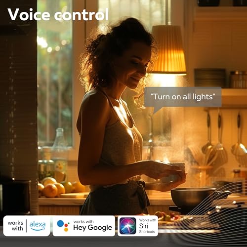 CALEX - Smart LED Bulb Bayonet B22, 6-Pack, WiFi LED A60 Bulb, Warm White Light, App and Works with Amazon Alexa and Google Home, 9.4W - Image 6