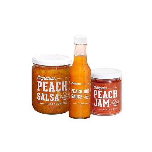 Miniatura 1 de The Peach Truck Heat Lovers - Caja de regalo  Salsa picante Habanero salsa de melocotón exclusiva mermelada de jalapeño ideal para patatas fritas