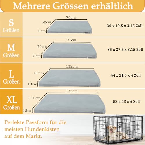 Exquilnova Bezüge für Hundebetten, Ersatz Bezug für Hundebett, Wasserdicht und Abnehmbarer Bezug für Hundekissen mit Reißverschluss für Hundematte Hundematratze Hundesofa, Nur Bezugsdeckel (Grau, M)