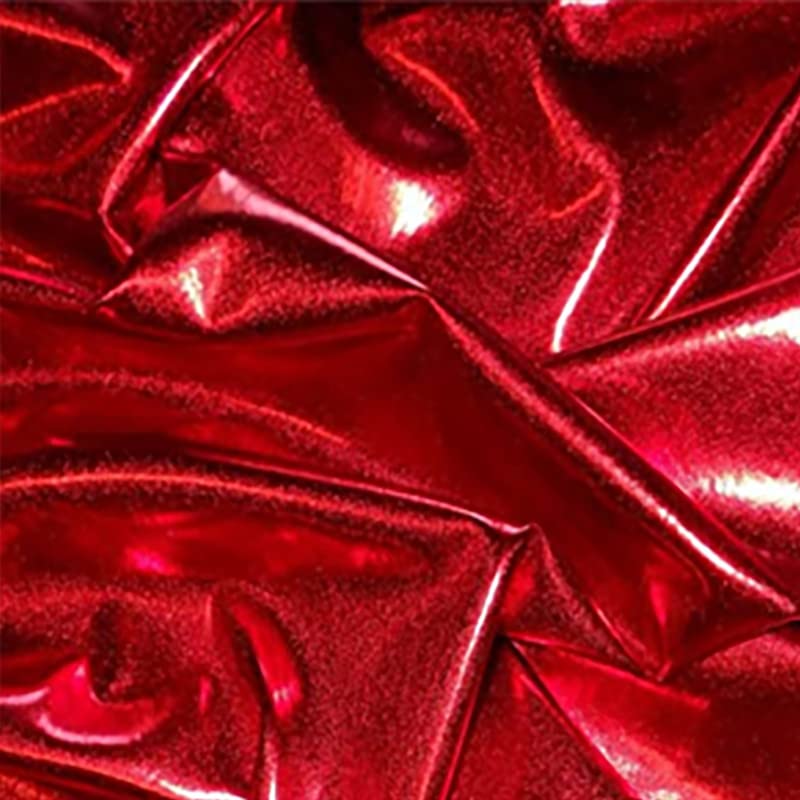 Prime fashions - Metallic Shinny Material - Fabric for Apparels and Home Furnishing Sewing, Draping, Lining, Dressmaking, Home Furn Red 2 Meter