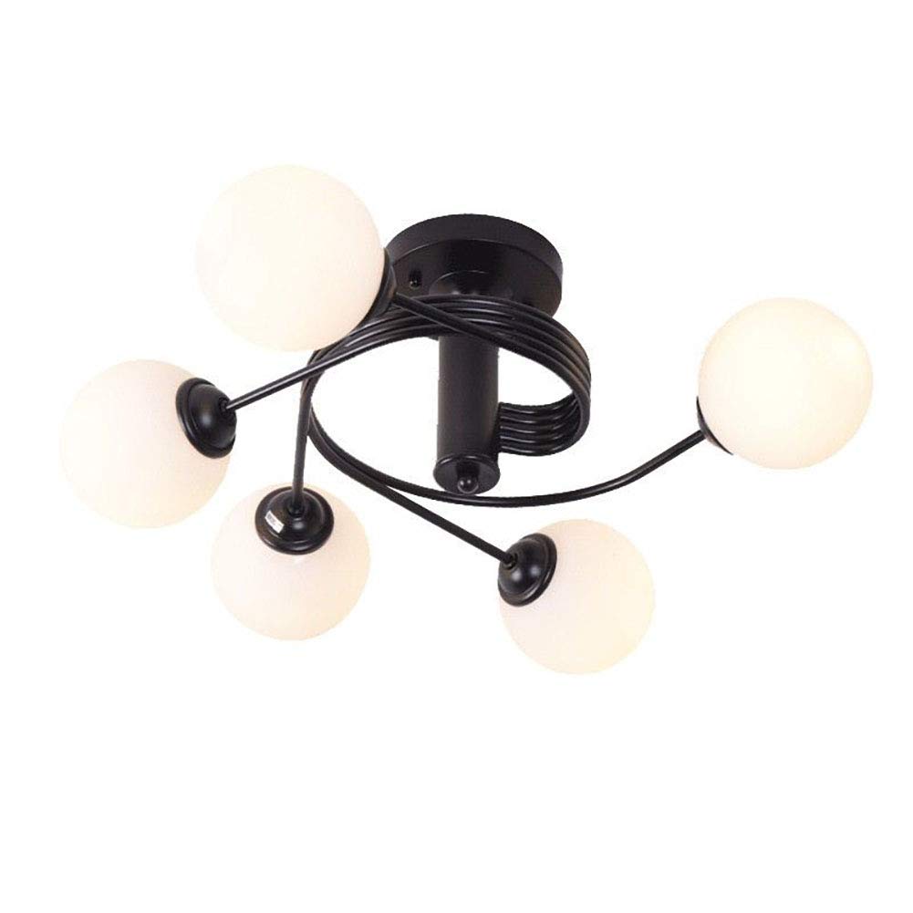 HYJAUSXB Mid Century Modern Retro Lights Fixture Brushed Metal Chandelier for Kitchen Living Room Bedroom Semi Flush Mount Ceiling Light