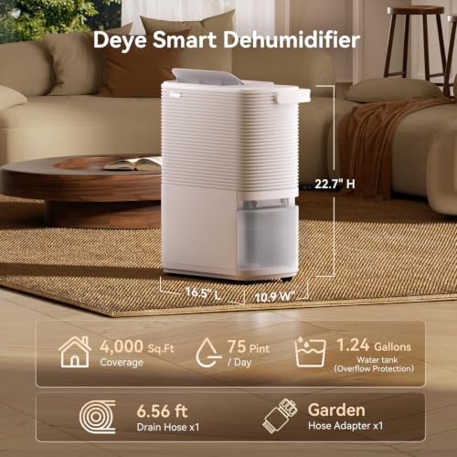 Deye 75 Pint ENERGY STAR Smart Dehumidifier for Basements & Large Rooms - Image 2