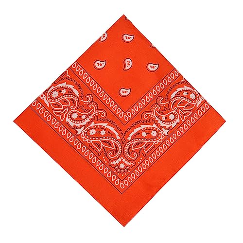 Aomig Foulard Carré Classique Bandanas Multicolore Multifonction pour Homme et Femme, 55 * 55cm, Orange