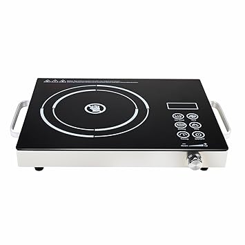 Infrared Cooktop 2500W, Touch Control Electric Stove, Crystal Glass Top, Works with All Utensils, Auto Shut-Off & Overheat Protection, Portable Cooktop for Home & Office