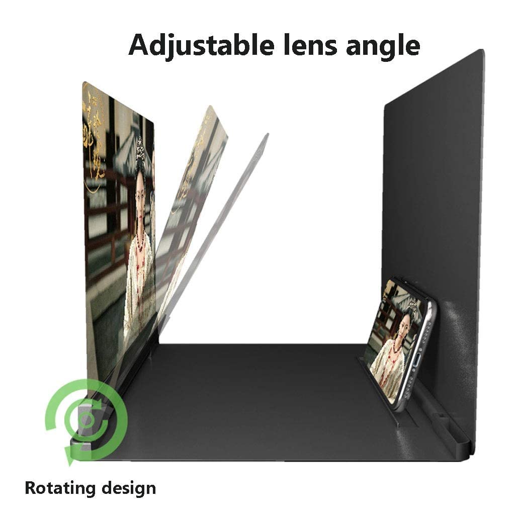 XBTGS Lente di ingrandimento per smartphone per telefono cellulare Amplificatore da 12/20 pollici Espansori schermo 3D HD Grande schermo Blu-ray Proiettore Ingranditore Universale Pieghevole Mobile S,