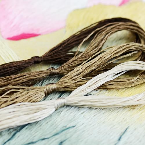 Image of 4 Skeins Mulberry Silk Floss Embroidery Thread Floss-Cross Stitch Threads China Silk Woven Jewelry Threads DIY Sewing Kits (23)