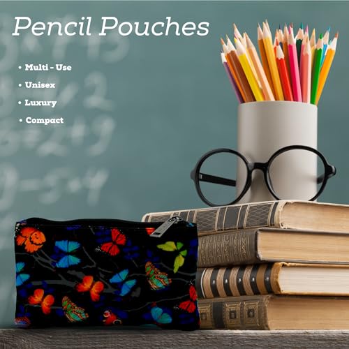 Image of VISMIINTREND Flat Butterfly Zipper Pouches - Document Holder, Pen & Pencil Case, Cosmetic Pouch, Travel Organizer