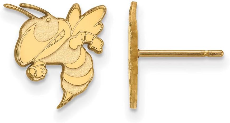 Georgia Tech Small (1/2 Inch) Post Earrings (Gold Plated)