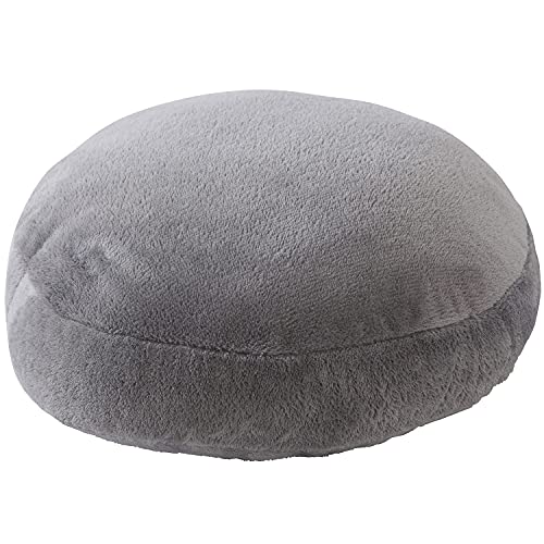 ナイスデイ mofua クッション グレー 直径38cm ラウンドクッション 円形 プレミアムマイクロファイバー ふわふわ あったか モフモフ 1 洗える 50676I13