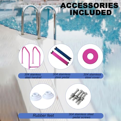 Escalera automática azul para piscina de acero inoxidable 304 miniatura 5
