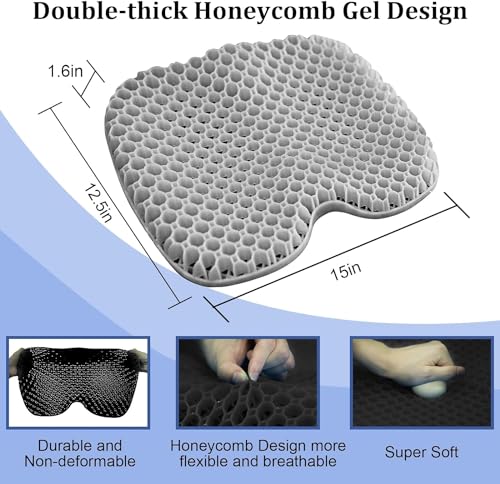 Image of NEW-Vi Anti-Slip Kayak Seat Cushion - Waterproof Thicken Gel Boat Kayak Canoe Rowing Stadium Pad for Sit in Kayak Chair Kayak Accessories Equipment Gear for Fishing Kayak