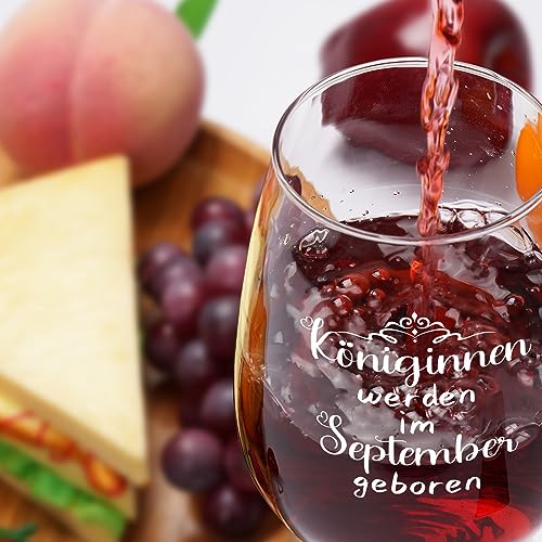 Joymaking Weinglas - Geschenk für Frauen: Geburtstagsgeschenk für Freundinnen, Schwestern und Mütter - Königinnen im September geboren… – Ansicht 2