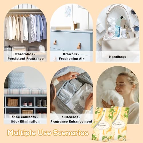 Image of SCENTORINI Scented Sachets for Drawer and Closet, Honeysuckle Scent 14 Pack | Long-Lasting Sachets Bags Gift Set, Wardrobe Freshener for Dresser, Closet, Clothes Storage, Suitcases, Gym Bag, Locker