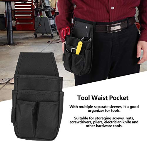 Canvas Tool Pocket, Electrician Tool Waist Bag with Multiple Pockets Hardware Tools Pouch - Image 2