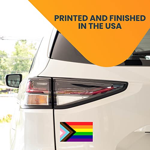Image of Magnet Me Up Flag Progress Pride Gay Pride Rainbow Flag Magnet Decal, 3x5 Inches, 2 Pack, Heavy Duty Automotive Magnet for Car Truck SUV, in Support of LGBTQ