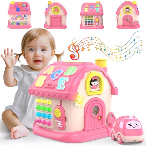 Fidecexv Montessori Toys for 1 Year Old Girl Gifts, 12-in-1 Musical House Toddler Learning Toys for 1-2, 1st First Birthday Gifts for Girls and Boys Baby 6-12 12-18 6-24 Months