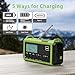 Kurbelradio DAB/UKW mit Akku 5000mAh, Tragbare Solar Radio mit LED Taschenlampe & Leselicht, DAB+ Baustellenradio RDS Funktion, Notfall Digital Radio SOS-Alarm für Wandern, Camping, Outdoor (Grün)