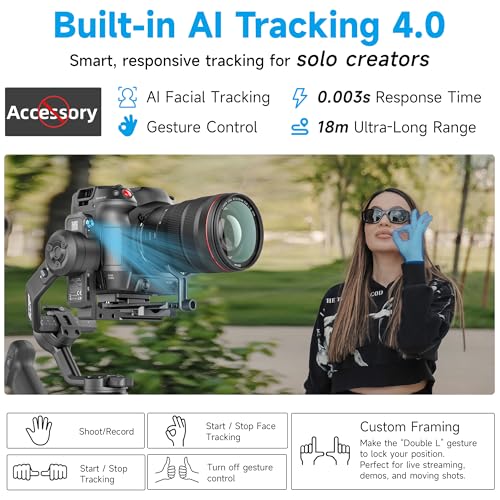 Feiyu SCORP-C2 Camera Gimbal Stabilizer – 7.7lb Payload, AI Tracking, Bluetooth Shutter Control, Compatible with Canon/Sony/Nikon - Thumbnail 3