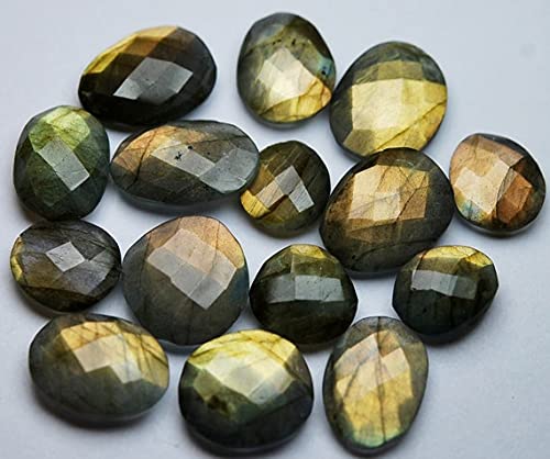 Labradorite flash doré perle intercalaire tranche facette 14-20mm, pierre naturelle bijoux