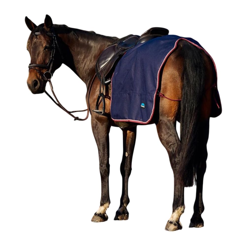 WeatherBeeta Essential Fleece Lined Quarter Sheet, Navy/Burgundy, Extra Small