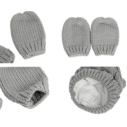VUCDXOP Babymuts en krabwanten voor pasgeborenen en baby's, zachte wintermuts, handschoenen, set gebreide warme muts en… - Image 6