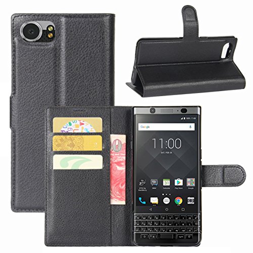 HualuBro Coque Blackberry Keyone, Etui Housse à Rabat en PU Cuir Flip Leather Case Cover Antichoc Portefeuille Protection Stand Coque avec Slots de Cartes...