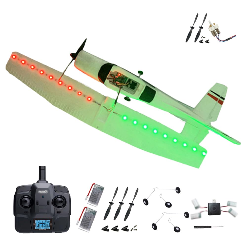 F949 RC Flugzeug 3D/6G 3CH Ferngesteuertes Flugzeug mit 720 Motor CESSNA-182 Outdoor Flugzeug Ferngesteuert für Erwachsene und Anfänger (LED 2BSL+Motor)