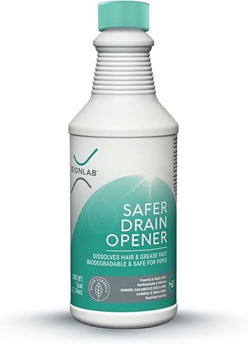 XionLab - Abridor de drenaje más seguro, removedor de obstrucciones más verde, limpiador de drenaje líquido de resistencia industrial para cabello y