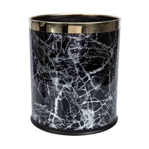 Caneca de basura redonda de plástico negra sin tapa