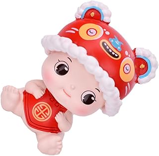 CIYODO Tigre Leão Ornamento Terrário Estatuetas Cabeça Painel Figuras Zodíaco Chinês Bobblehead Estatueta Decoração Estátua Mini Bonecas Agitando Boneca Decoração Desenhos Animados