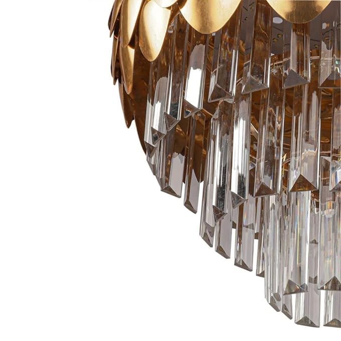 Image of ORAB Pineapple Gold Crystal Chandeliers 300mm, Modern Dining Room Chandelier Round K9 Crystal Pendant Light Fixtures for Entryway Foyer Stairwell Living Room