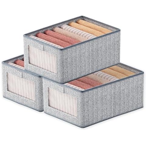 Goesort Set of 3 Clothes Storage Boxes Cover