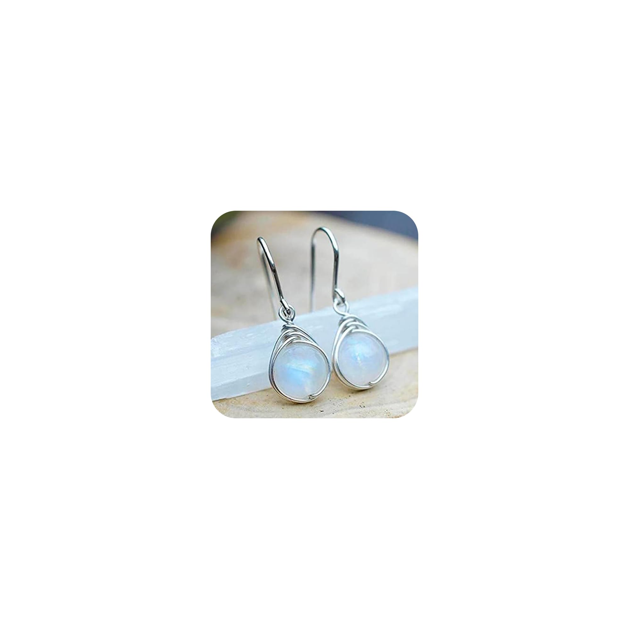 Natural Moonstone 925 Sterling Silver Drop Dangle Earrings Dangle Hoop Earrings Moonstone Lapis Copper Turquoise Rose Quartz Onyx Earrings Dangle Style Sterling Silver for Women