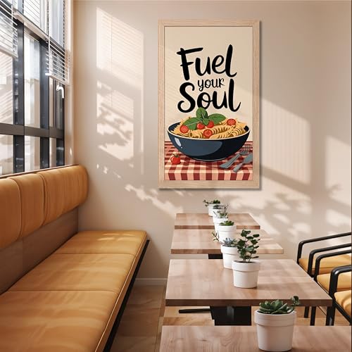 Image of NoWorries Wall art framed painting food posters for cafe decor (Synthetic wood frame) inch300 GSM premium art HD prints inch Wall painting for Home & Kitchen Decor (Pattern illustration)( Set of 1, Framed Painting) (NATURAL, ART-11, 10X19INCHES)