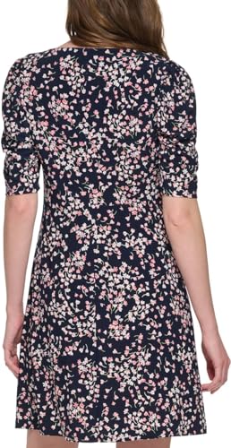 Image of Tommy Hilfiger Women's 1 /2 Sleeve Boat Neck Cotton Shift Mini Dress