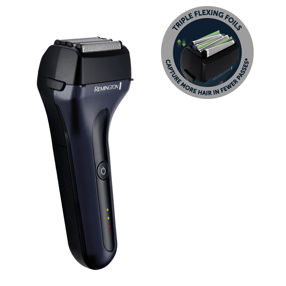Remington Golarka elektryczna F7, golarka foliowa, bezprzewodowa, na mokro i na sucho, 100% wodoodporna, wysuwany trymer, folie Tri-flex, USB-C, czas pracy 80min, ładowania 120min, Style Series F7000