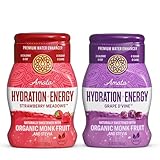 Amata Water Flavor Drops - Naturally Sweetened with Monk fruit & Stevia - Water Enhacner Drink - Sugar Free Water Sweetner - Keto - Gluten Free - Zero Calories (Grape & Strawberry)