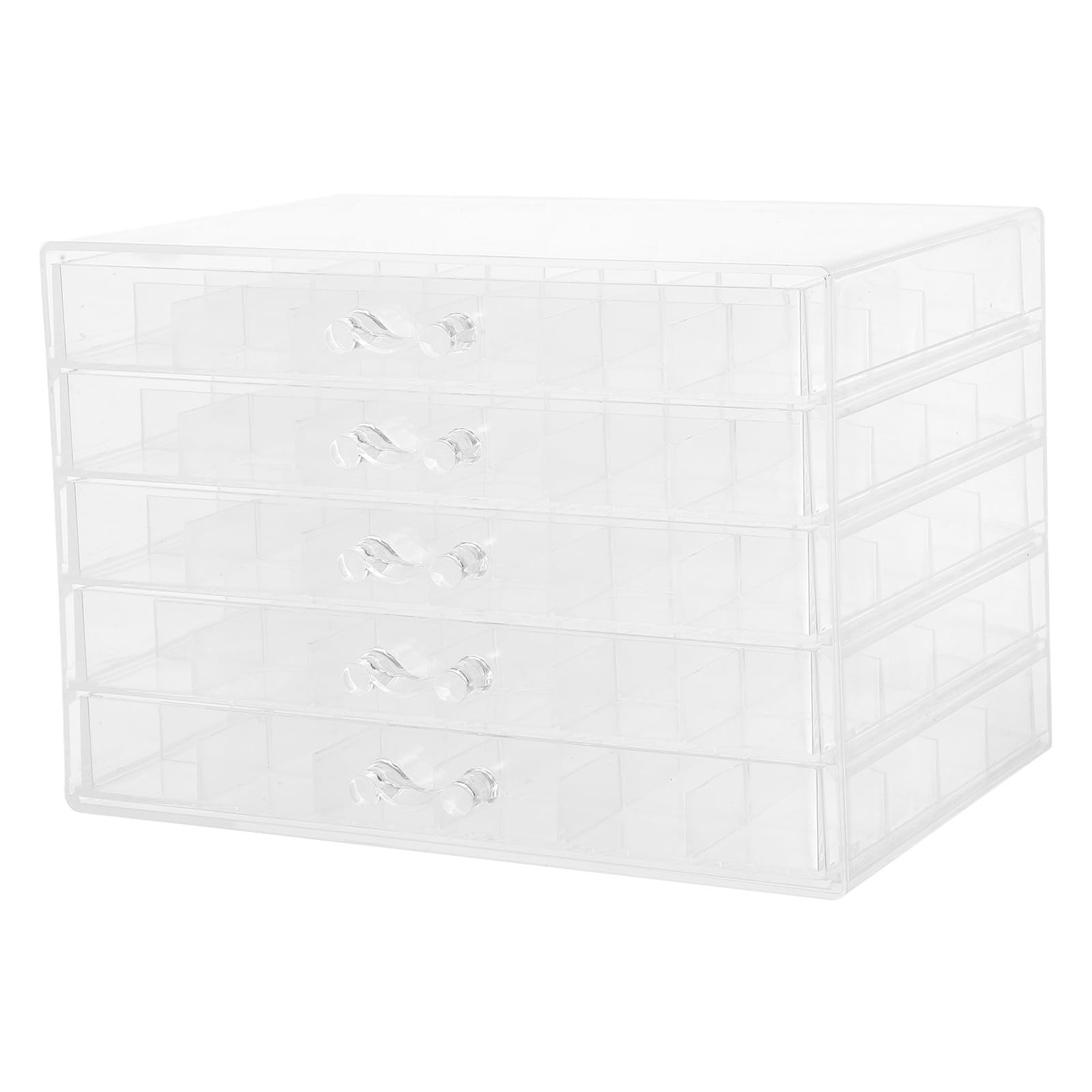 HOMSFOU Espositore per Orecchini Creativo in Acrilico 5 Cassetti e 120 Scomparti Porta Gioielli da Scrivania per Ragazze e Uso Interno