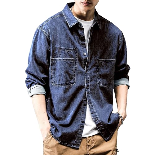 Camisa vaquera hombre manga larga para vestir casual en el día a día
