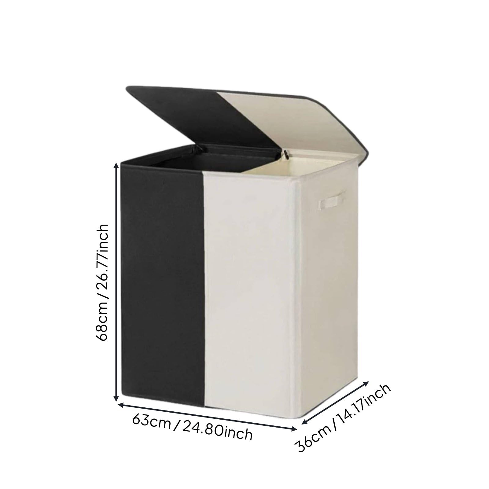 Qianly Cesto de Ropa Plegable Cesto Hamper Organizador Doble Compartimento para Bolsas Interiores Lavables Fácil Limpieza Plegable Apto para Dormitorio Sala Armario Lavandería