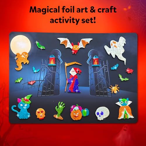 Image of Skillmatics Foil Fun Halloween Craft, Foil Art Activity, Gift for Kids | 200+ Stickers, Travel Toys, Mess-Free, Screen-Free, Fine Motor Skills, Boys & Girls Ages 4, 5, 6, 7, 8, 9
