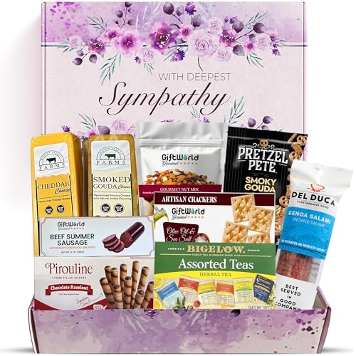Sympathy Gift Baskets - Meat and Cheese Basket, Bereavement Idea for Loss